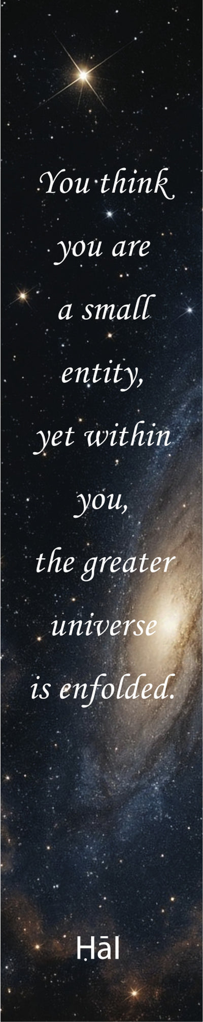 Galaxy bookmark by Ḥāl, quote side