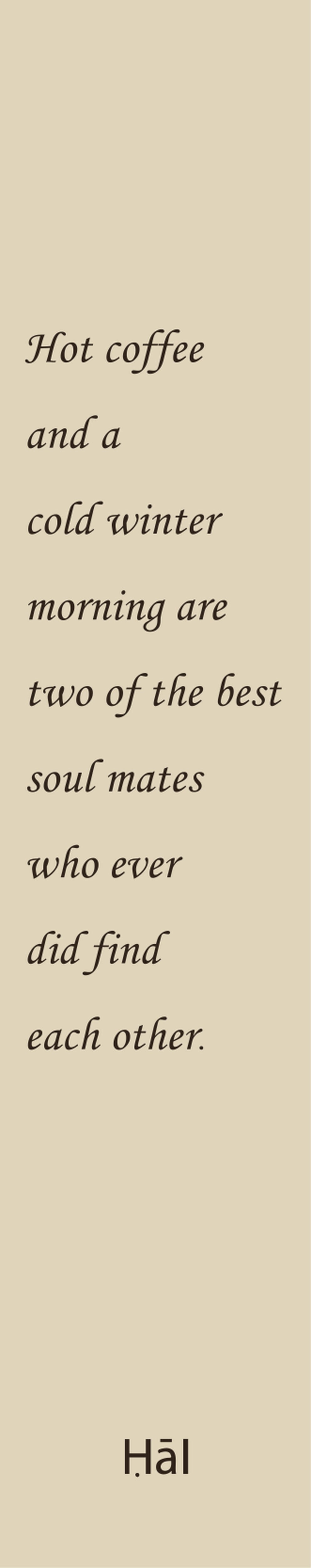 Winter Coffee bookmark by Ḥāl, quote side